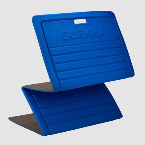 Image of 13mm GURKHA Foldable Performance Yoga Mat for Men & Women | Non-Slip, India's First Foldable Extra-Cushioned Mat for Yoga, Pilates, HIIT & Floor Workouts | Portable, Durable & Lightweight Fitness Mat - Naked Lightning (Blue) | 170 cms x 70 cms