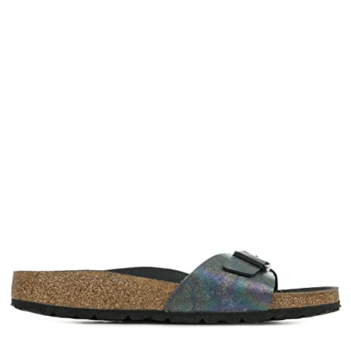 Birkenstock Madrid MF Damen,Frauen,Sandalen,Synthetik,formbeständig,strapazierfähig,hautfreundlich,Black,42 EU