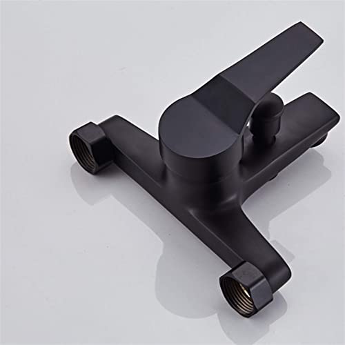 Robinet de douche de salle de bain mural avec mitigeur de bain noir