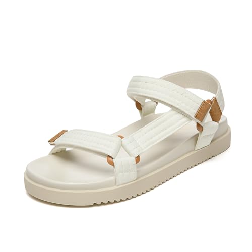 Image of Rihero Women's Flat Sandals Comfortable Open Toe Adjustable Strap Walking Footbed Sandals