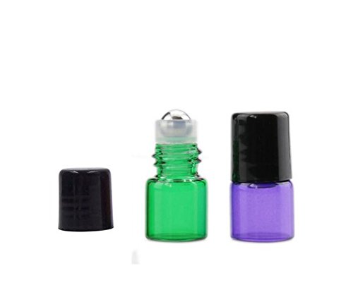 20 Packs Diy Mini Tiny Mixed Color Glass Rollerball Bottles Essential Oil Roller Bottles Empty Travel Refillable Aromatherapy Perfume Lip Balm Roll On Bootles Jars Color Randomly (1Ml) #TOP1
