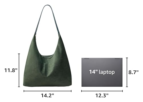 Image of KALIDI Casual Tote Bag Vegan Leather Hobo Zipper Work Bag Weekender Shoulder for Women Shoulder Travel Purse