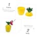 ABOOFAN Plastic Pineapple Cups Straws Drink Mugs Hawaiian Luau Party Decorations Random