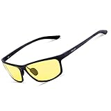 Outdoor Sport Night Vision Sunglasses Soxick Yellow Lens Night Glasses for Driving Unbreakable Glasses Fishing Golden Frame