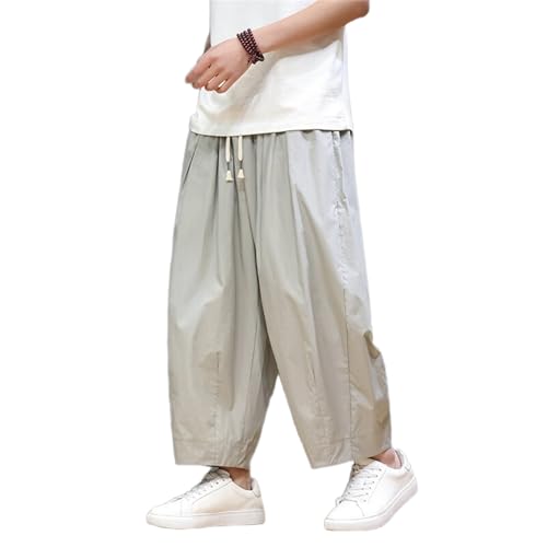 Pantalons courts amples homme style chinois sarouel décontracté fin