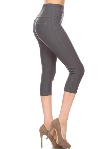 Image of Leggings Depot Women's Cotton Blend Stretch Pull-on Jeggings Casual Pants with Pockets (Available in Plus Size)