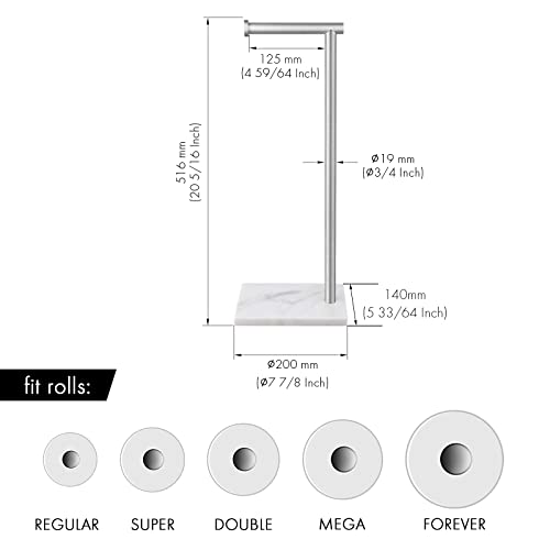 Kes Natural Marble Toilet Paper Holder Stand Bathroom Tissue Roll Holder Freestanding Sus304 Stainless Steel Brushed Finish, Bph285S1-2 #TOP3