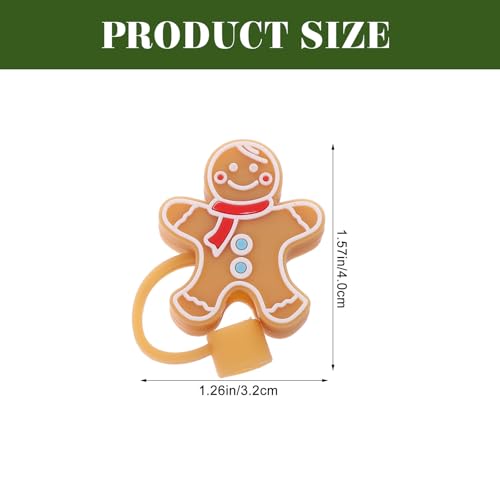 UKCOCO 4 pcs toppers navideños de silicón para pitillos miniatura 3