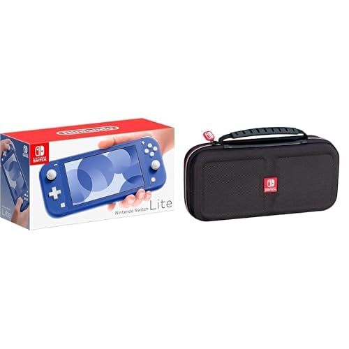 Nintendo Switch Lite (Blue) with Game Traveler Deluxe Travel Case Bundle - Includes Console and Licensed Storage Case with 8-Game Capacity