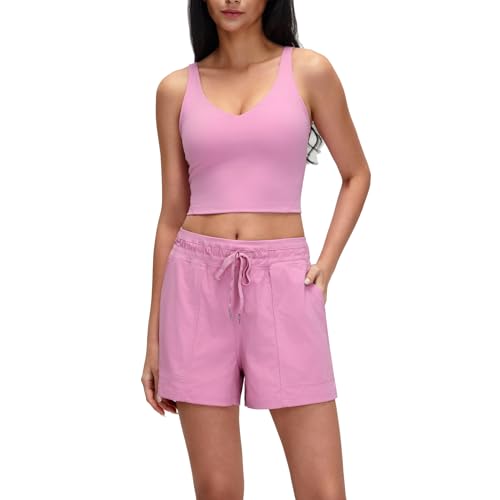 Image of Lemedy Women Sports Bra Longline Crop Tank Top Padded Workout Running Yoga