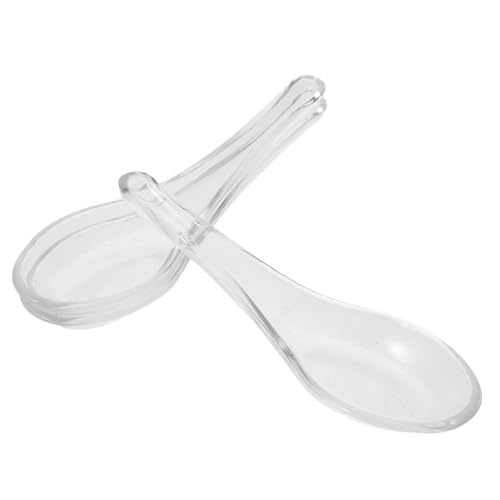 Alipis Set Di 3 Cucchiai A Nido D'Uccello Cucchiai Da Tavola Da Portata Per Buffet Da Dessert Trasparenti Da Pranzo Da Yogurt Da