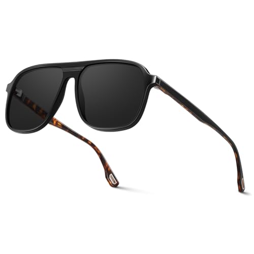 Premium Acetate Aviator Polarized Sunglasses for Men Women Scratch/Saltwater Resistant/Oleophobic Coating Lens