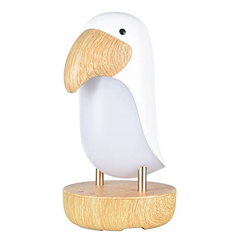 Fyearfly Lampe de table d'oiseau de dessin animé USB Rechargeable Dimmable Chambre à coucher Veilleuse de chevet, Convient pour la chambre familiale, Bureau