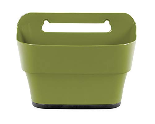 Ondis24 Balkonkasten PLAYMOOD mit Wasserspeicher, 4 Liter Pflanzvolumen, Pflanzkübel, Blumentopf, Balkon, Wandhalterung (Grün)