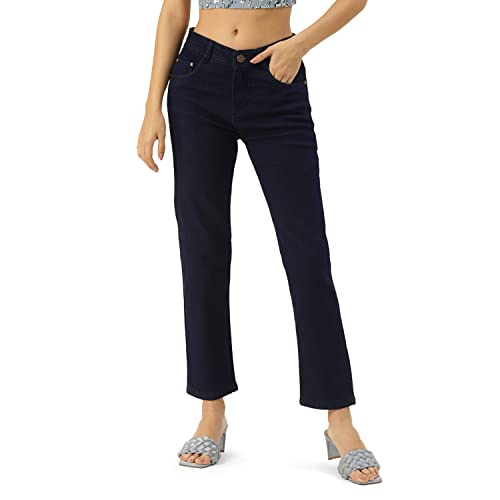 PARIS HAMILTON Womens/Girls High Waist Straight fit Stretchable Denim Jeans Boyfriend Fit PARIS HAMILTON Womens/Girls High Waist Straight fit Stretchable Denim Jeans Boyfriend Fit