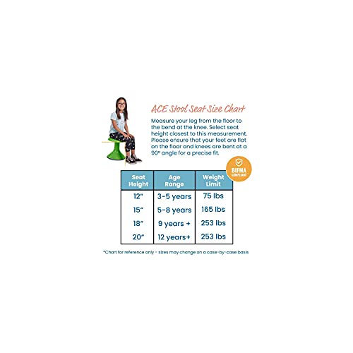 ECR4Kids Banco de noivado ACE Active Core, assento de 38 cm, assento flexível, berinjela