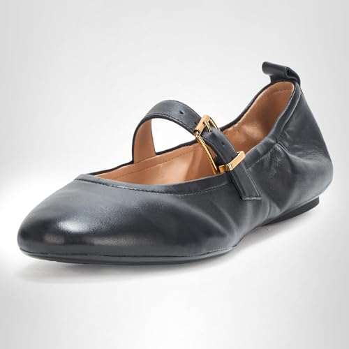 Cole Haan Cole Haan Women's Graclyn Mary Jane Ballet Flats, Black Leather, 8-B US