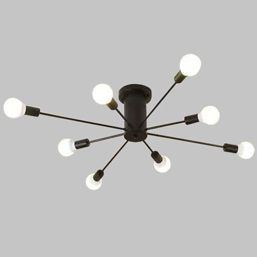 Lustre multi-têtes en fer forgé idéal pour éclairer un grand restaurant