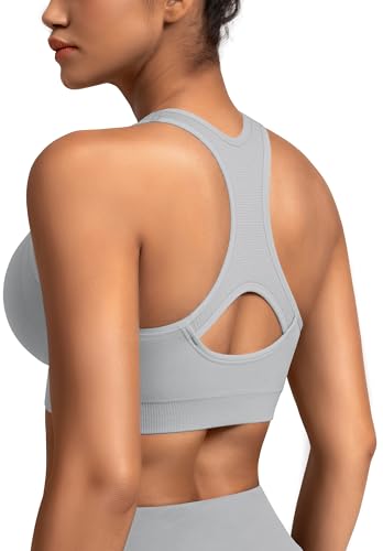 Image of MIRITY Women Racerback Sports Bras - High Impact Workout Gym Activewear Bra Pack of 5
