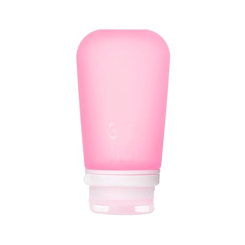 Image of humangear GoToob+ (Large) | Refillable Silicone Travel Bottle | Locking Lid | Food-Safe Material | Pink, Large (3.4 fl.oz.; 100ml)