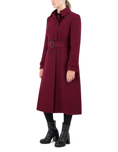 Cole Haan Women's Flared Trench Slick Wool Coat2
