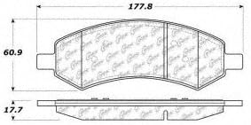 Centric C-Tek Semi-Metallic Replacement Front Disc Brake Pad Set for Select Dodge, Jeep, Ram and Mitsubishi Model Years (102.10840)