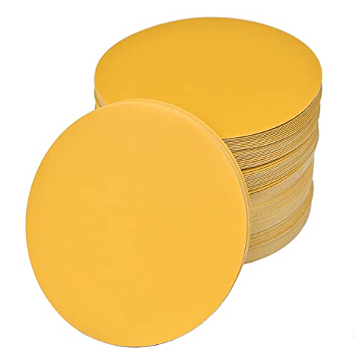 Aiyard 6-Inch No-Hole Hook and Loop Sanding Discs 600-Grit, Random Orbital Sandpaper for Automotive and Woodworking, 100-Pack