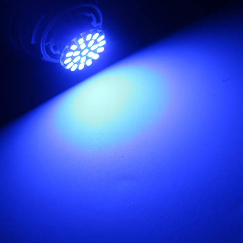 QasimLed 24V 1157 BAY15D P21/5W TL 2406 22 SMD 176LM Car Universal Vehicles Backup Tail Light Turn Signal Parking Lights Indicator Blue Color(Pack of 10)