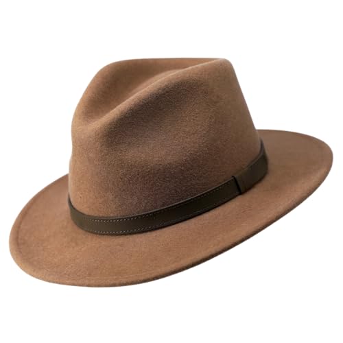 Chapeau Fedora Settler Camel Gamble & Gunn en feutre pour homme