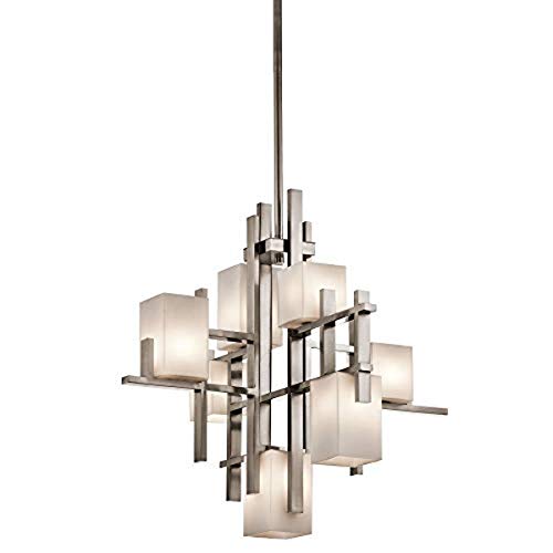Kichler 42940CLP City Lights Chandelier 7-Light Halogen, Classic Pewter