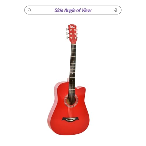 Image of Renewed BLUEBERRY B-38C Acoustic Guitar Kit with Bag, Strap, One Pack Strings And 2 Picks 38 Inch(Raspberry)