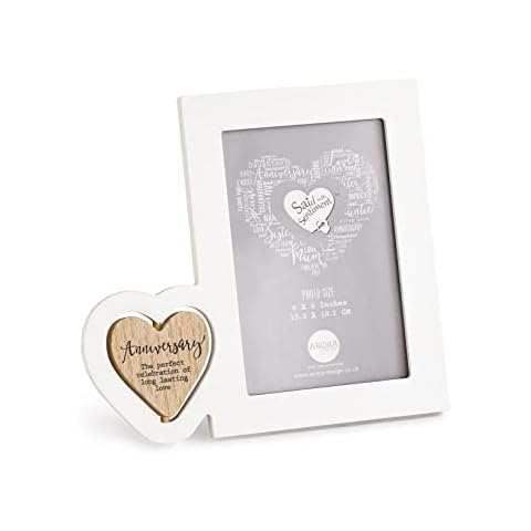 Said with Sentiment 7070 Anniversary Photo Frame, White, Photo Size 6 x 4 inches Cover