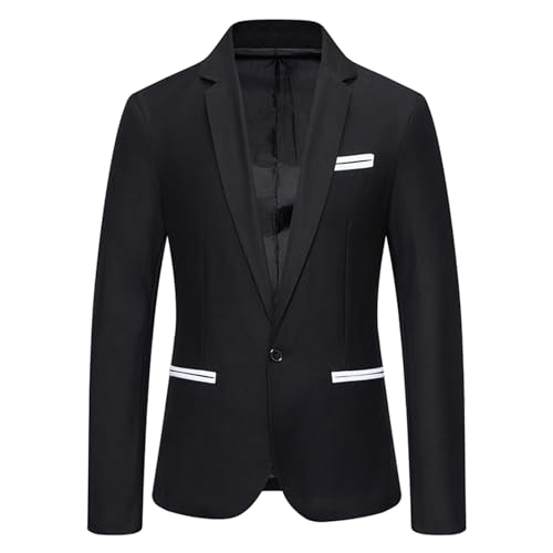 Men's Single Breasted Blazer Slim Fit Notch Lapel Suit Jacket Casual Long Sleeve Blazers Wedding Prom Party Jackets