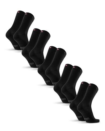 DANISH ENDURANCE Calcetines de Lana Merino con Botón, Calcetas Unisex, 3 o 5 Pack, Negro, 39-42