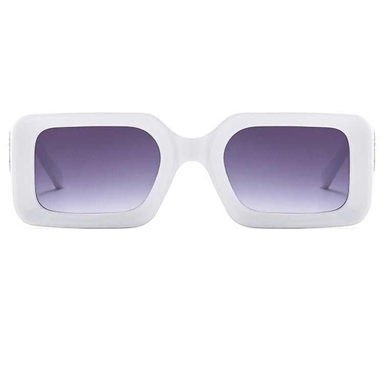 bullabulling Fashion Square Sunglasses for Women Men Rectangle Sun Glasses 90s Punk Style Black Shades UV4002