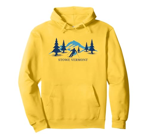Stowe Vermont Ski Resort Skiing Skier Pullover Hoodie