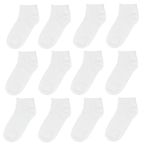 Glory Max 12 Pairs Kids Baby Boys Girls Toddler Plain Solid Ankle Cotton Socks