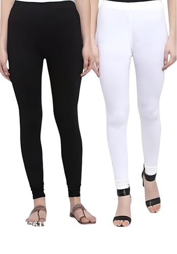 Image of Women's Stretchable Leggings Combo Pack (Black, White)