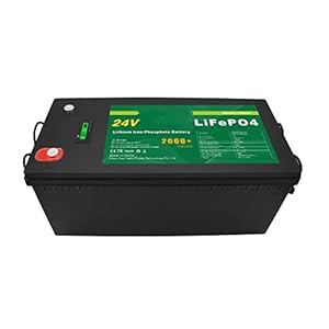 JHKGY Batterie 24V Lifepo4,BMS Léger Intégré Sans Entretien,2000+ Batterie Au Lithium Fer Phosphate À Décharge Profonde,Pour Camping-Car/Camping, Énergie Solaire/De Secours, Pêche À La Traîne,24V100AH