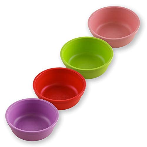 Re Play Made in USA 4 Pack 12 oz. Bowls - Made from Eco Friendly Heavyweight Recycled Milk Jugs - Virtually Indestructible - BPA Free - Microwave & Dishwasher Safe - Grinchmas - Without Lid