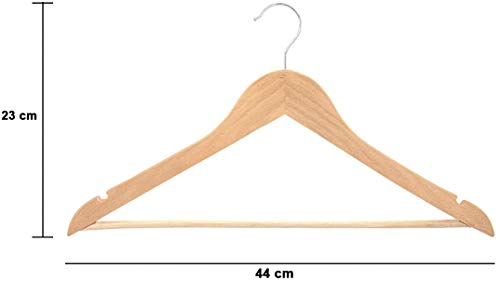 Cabide De Madeira Marfim Gancho Cromado 20 un