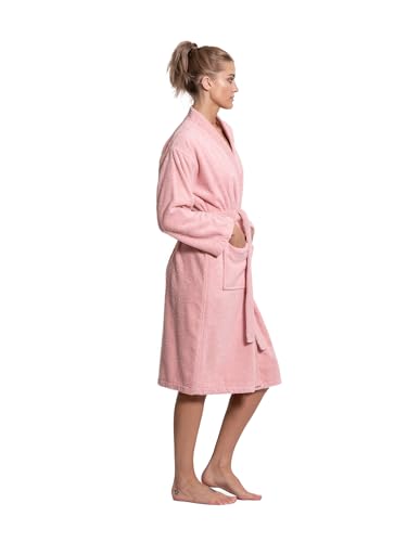 Image of Turkuoise Soft & Absorbent Towel Robe, 100% Cotton Turkish Terry Cloth Kimono Bathrobes for Women