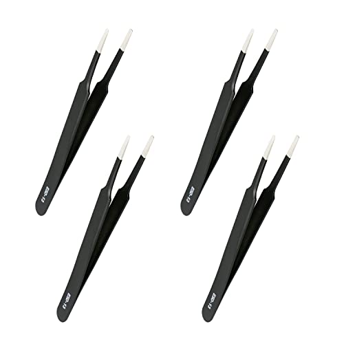 Aopin 4pcs ESD-13 Anti-Static Precision Tweezers, Anti-Static Multi-Function