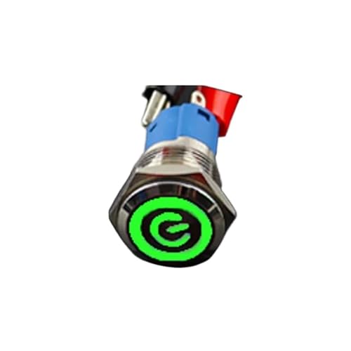Interrupteur moteur de voiture vert fixe 12mm pour tableau de bord