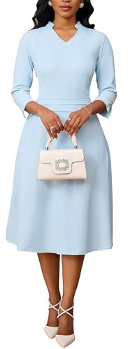 Image of INR Dress for Women Dinner Dress Formal Fit and Flare Elegant Wedding Guest Cocktail Party and Work Dresses