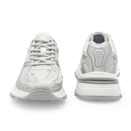 Image of Red Tape Men's Sneakers White Mesh KPU Round Lace-Up Flexible Support