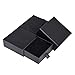 driew 12 Pack Cardboard Drawer Display Jewelry Boxes, Black Gift Boxes Kraft Paper Box Jewelry Gift Packaging Case Sponge Insert and Lids for Rings (3.5x3.5x1.4 inch)