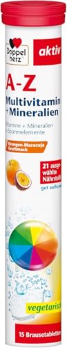 Doppelherz A-Z Multivitamin + Mineralien - 21 ausgesuchte Nährstoffe zur Unterstützung der Gesundheit und des Wohlbefindens - 15 Brausetabletten