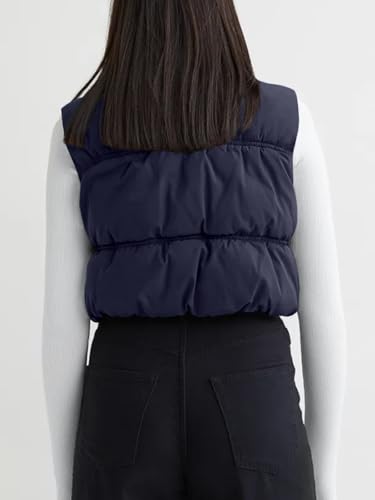 Image of SySea Women's Crop Puffer Vest Winter Zip Up Lightweight Sleeveless Warm Outerwear Padded Coat