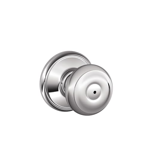 Image of SCHLAGE F40GEO625 Georgian Privacy Door Knob, Bright Chrome